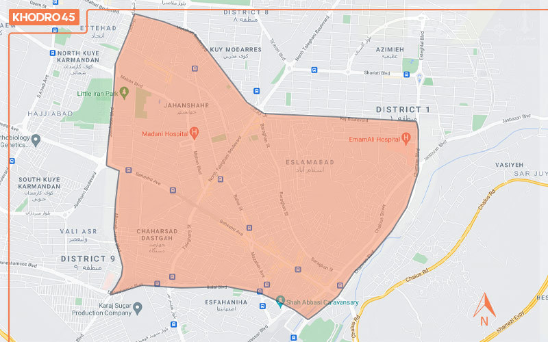 محدوده طرح ترافیک کرج