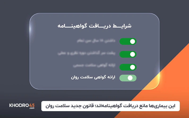این بیماری‌ها مانع دریافت گواهینامه‌اند؛ قانون جدید سلامت روان