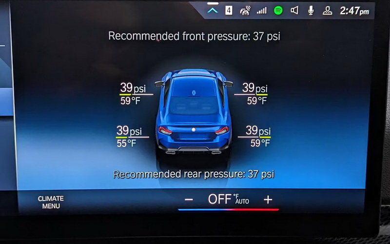 سیستم TPMS یا نمایش فشار باد لاستیک‌ها