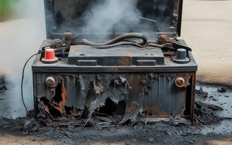 خرابی باتری نیز می تواند باعث سوسوزدن نور چراغ ها شود خرابی باتری نیز می تواند باعث سوسوزدن نور چراغ ها شود