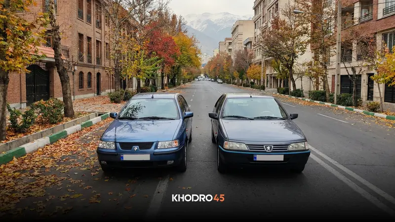 مقایسه سمند EF7 و پژو ۴۰۵ GLX