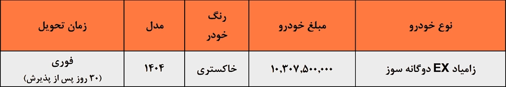 شرایط فروش فوری زامیاد شرایط فروش فوری زامیاد