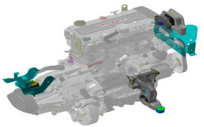 شماتیکی از محل قرارگیری دسته موتورها در یک خودرو